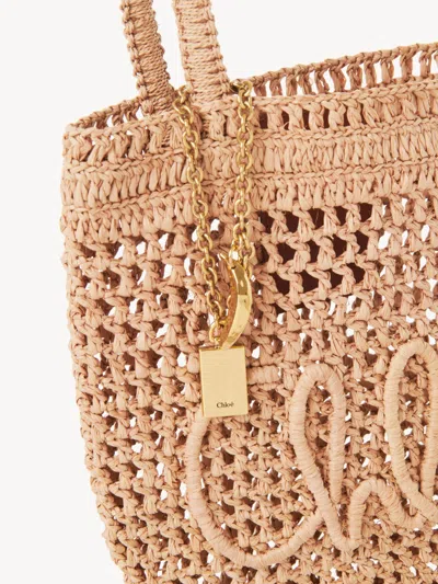 Chloé Chloe Women Raffia Small Summer Banana Shopping Bag In Brown