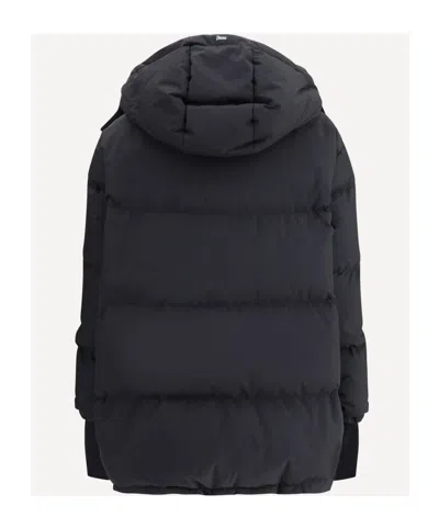 Herno Lightweight Black Puffer Jacket With High Collar