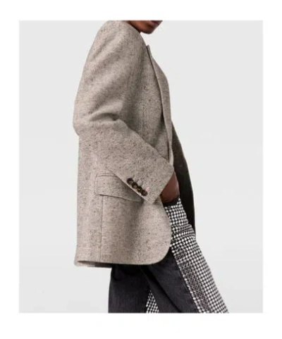 Stella Mccartney Herringbone Sb Jacket 6501563gj800 1210 In Gray