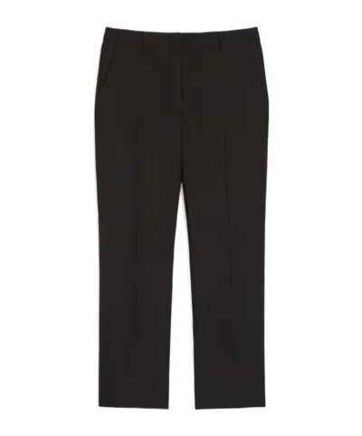 Weekend Max Mara Wool Trousers With Belt Loops In Black