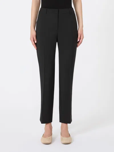 Weekend Max Mara Wool Trousers With Belt Loops In Black