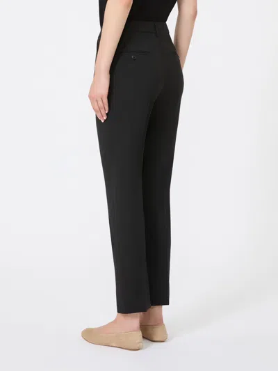 Weekend Max Mara Wool Trousers With Belt Loops In Black