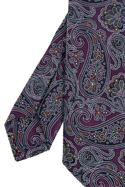 Etro Paisley-print Silk Tie In Purple