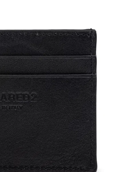 Dsquared2 Heritage Leather Cardholder In Black