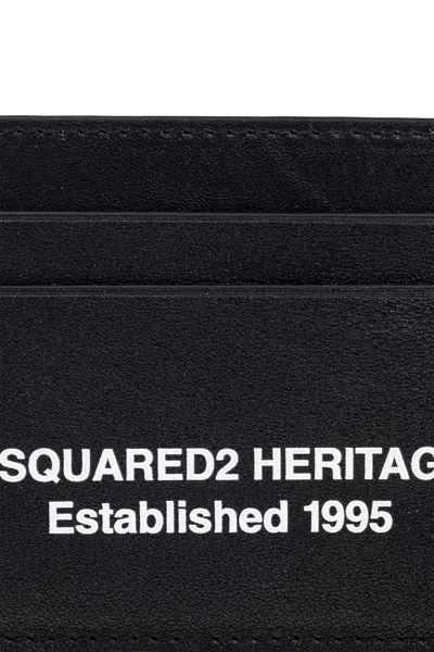 Dsquared2 Heritage Leather Cardholder In Black