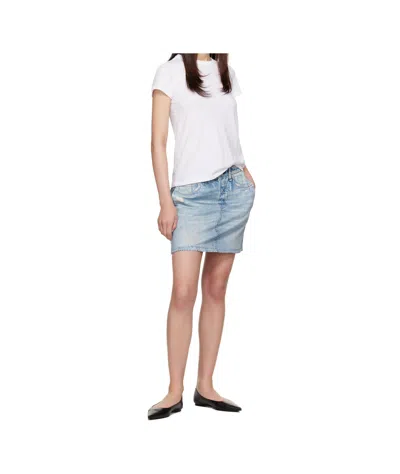 Rag & Bone Miramar Ponte Printed Stretch-jersey Mini Skirt In Blue