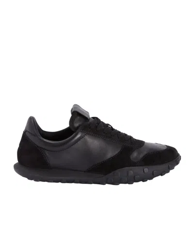 Jil Sander Low Laced Sneakers With Vulcanized Rubber Sole In Black