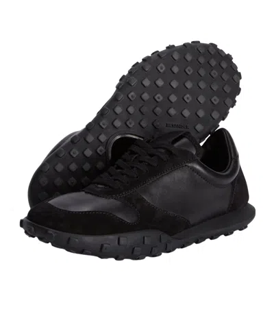 Jil Sander Low Laced Sneakers With Vulcanized Rubber Sole In Black