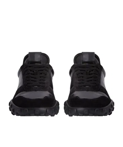 Jil Sander Low Laced Sneakers With Vulcanized Rubber Sole In Black