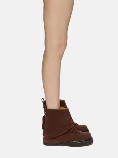 Attico Brown Mini Robin Combat Boots In Multi