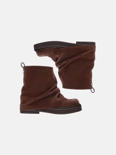 Attico Brown Mini Robin Combat Boots In Multi