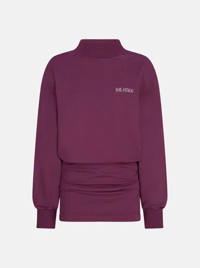 Attico Burgundy Mini Dress In Purple