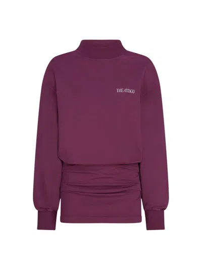 Attico Burgundy Mini Dress In Purple