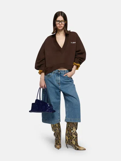 Attico Brown Cotton Sweatshirt With Logo