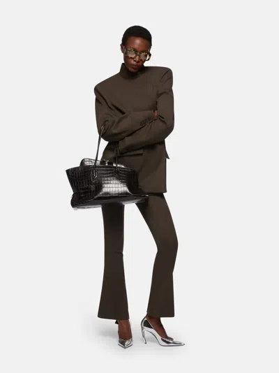 Attico Flared Pants In Brown