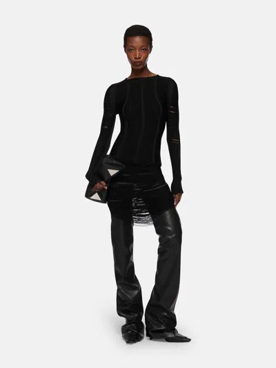 Attico Lace-up Mini Skirt In Black