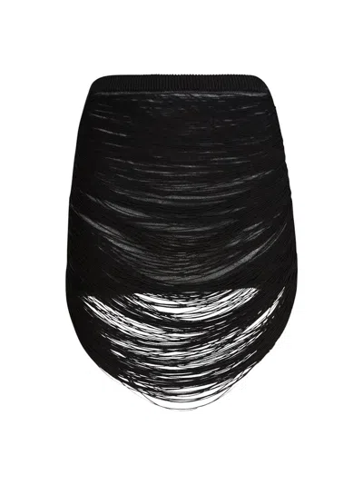 Attico Lace-up Mini Skirt In Black