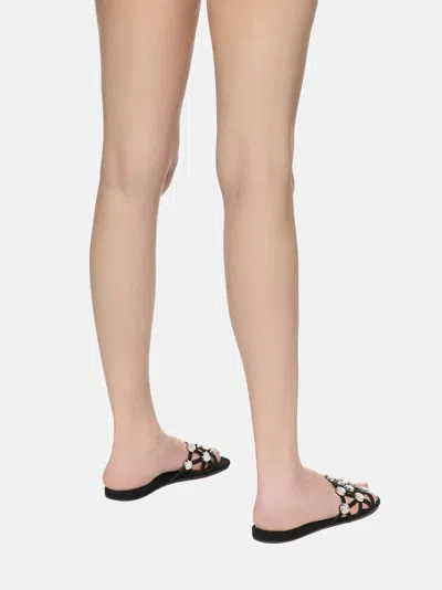 Attico Grid Studded Flats In Black