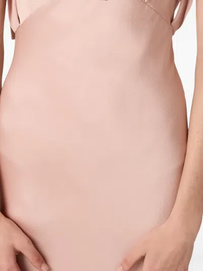 Miu Miu Satin Reverse Bow Draped Maxi Dress In Pink