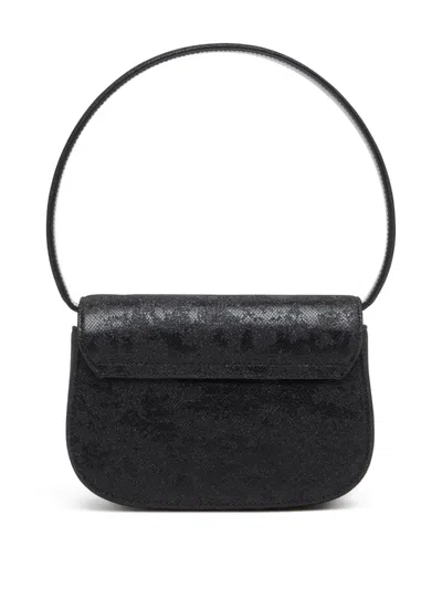 Diesel 1dr-iconic 1dr Bag In Glitter-camo Lurex In Black