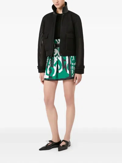 Max Mara Boxy Jacket In Technical Mesh In Black