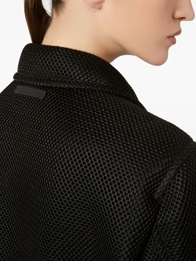 Max Mara Boxy Jacket In Technical Mesh In Black