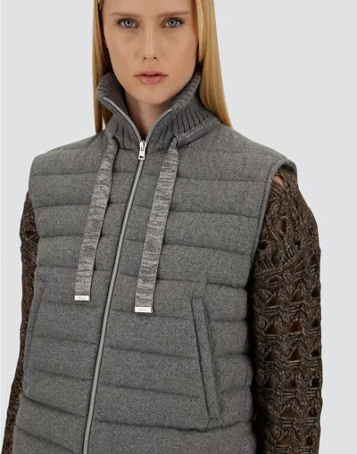 Herno Resort Vest In Lucent Cashmere Wool In Gray