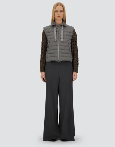 Herno Resort Vest In Lucent Cashmere Wool In Gray