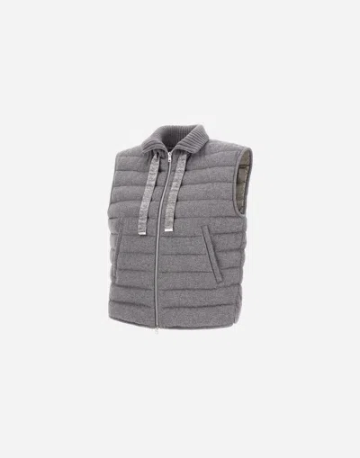 Herno Resort Vest In Lucent Cashmere Wool In Gray
