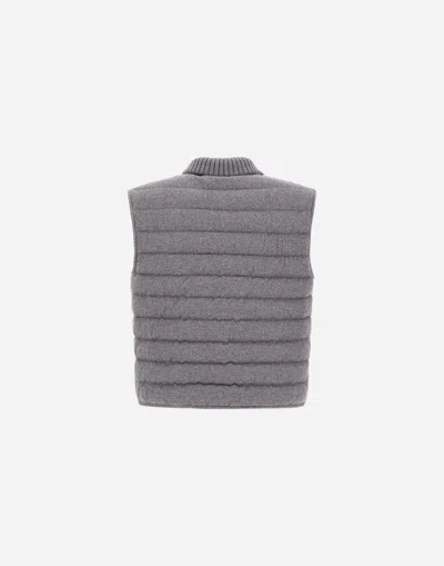Herno Resort Vest In Lucent Cashmere Wool In Gray