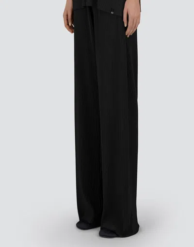 Herno Resort Trousers In Pleated Jersey In Black