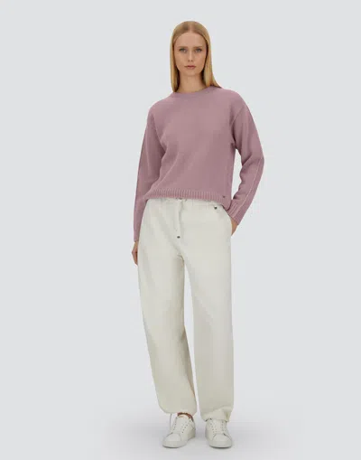 Herno Crew Neck Long Sleeve Sweater In Pink