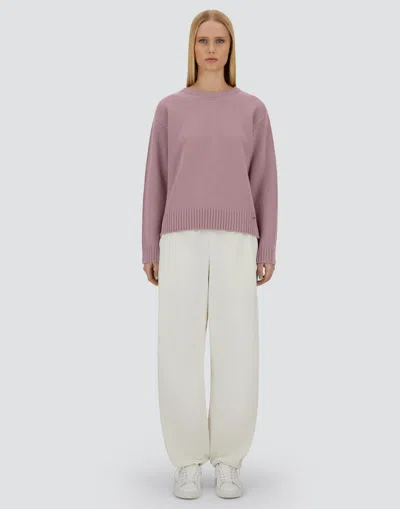 Herno Crew Neck Long Sleeve Sweater In Pink