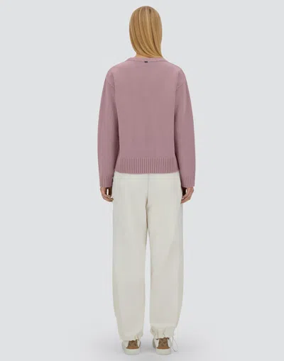 Herno Crew Neck Long Sleeve Sweater In Pink