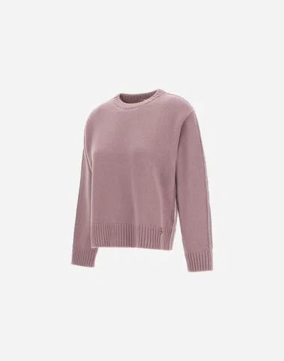 Herno Crew Neck Long Sleeve Sweater In Pink