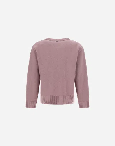 Herno Crew Neck Long Sleeve Sweater In Pink