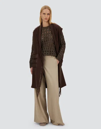 Herno Beige Warmy And Nylon Waistcoat In Brown