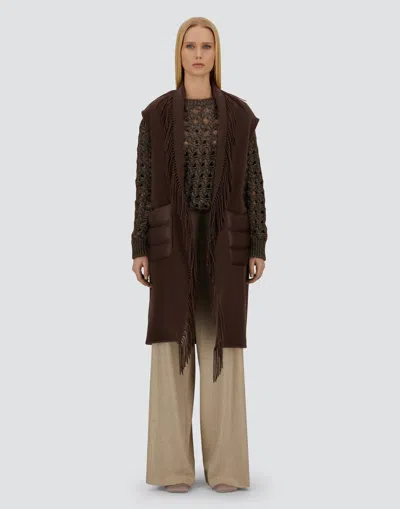 Herno Beige Warmy And Nylon Waistcoat In Brown