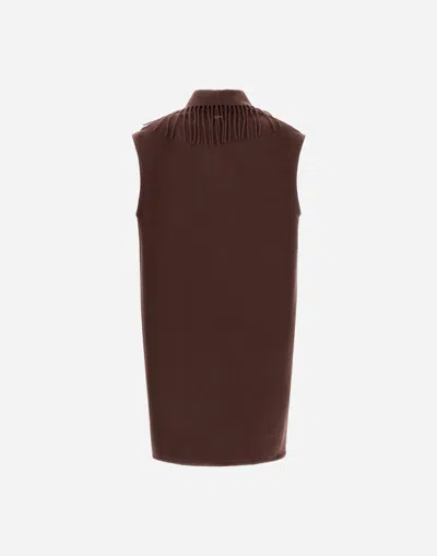 Herno Beige Warmy And Nylon Waistcoat In Brown