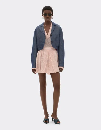 Ferrari Blazer In Denim Effect Tricotine In Blue