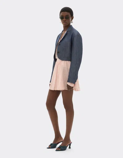 Ferrari Blazer In Denim Effect Tricotine In Blue