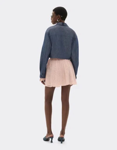 Ferrari Blazer In Denim Effect Tricotine In Blue