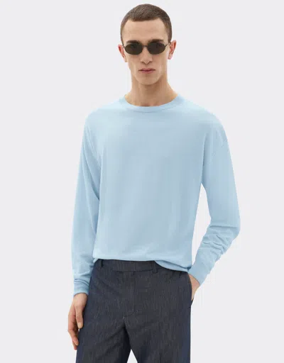 Ferrari Cashmere And Silk Jumper With Link Pattern In Blue