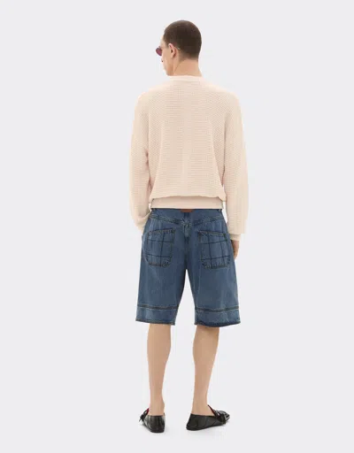 Ferrari Cotton And Linen Cardigan With Link Pattern