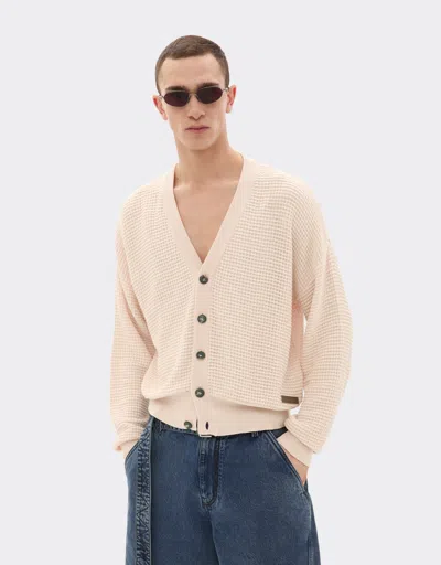 Ferrari Cotton And Linen Cardigan With Link Pattern