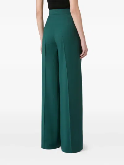 Max Mara Fernet Wide Leg Wool Cashmere Trousers In Green