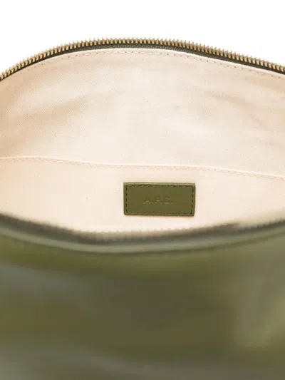 Apc Leather Shoulder Bag In Green