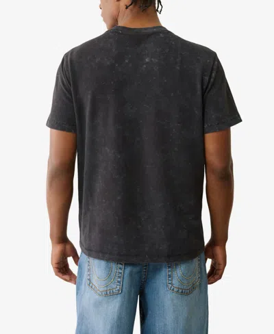 True Religion Short Sleeve Pique Henley Shirt In Black