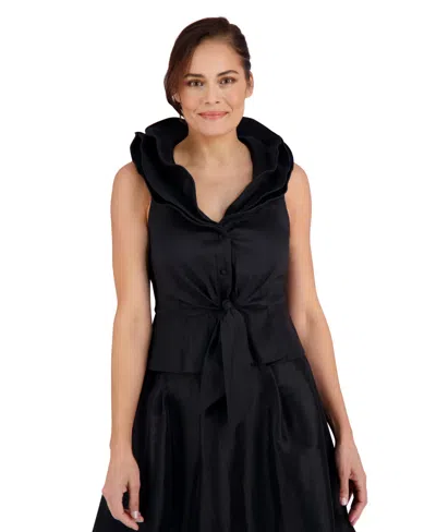 Muse Women's Layered-collar Bubble-hem Skirt In Black