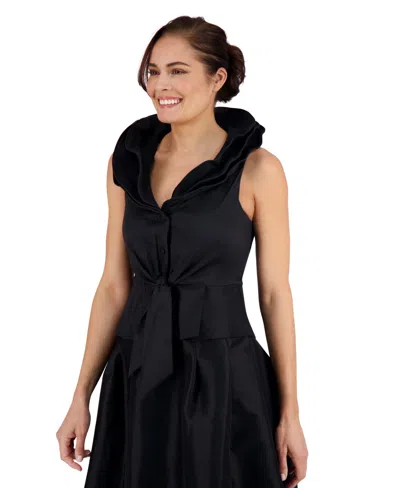 Muse Women's Layered-collar Bubble-hem Skirt In Black